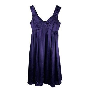 Turnover Women's 100% Silk Lined Babydoll Tank Dress Purple Size 32 (2)